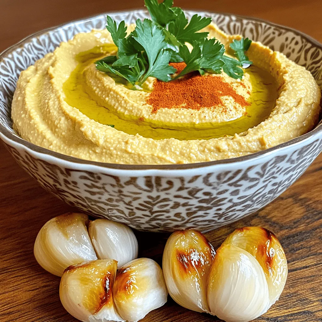 Roasted Garlic Hummus Creamy and Flavorful Dip
