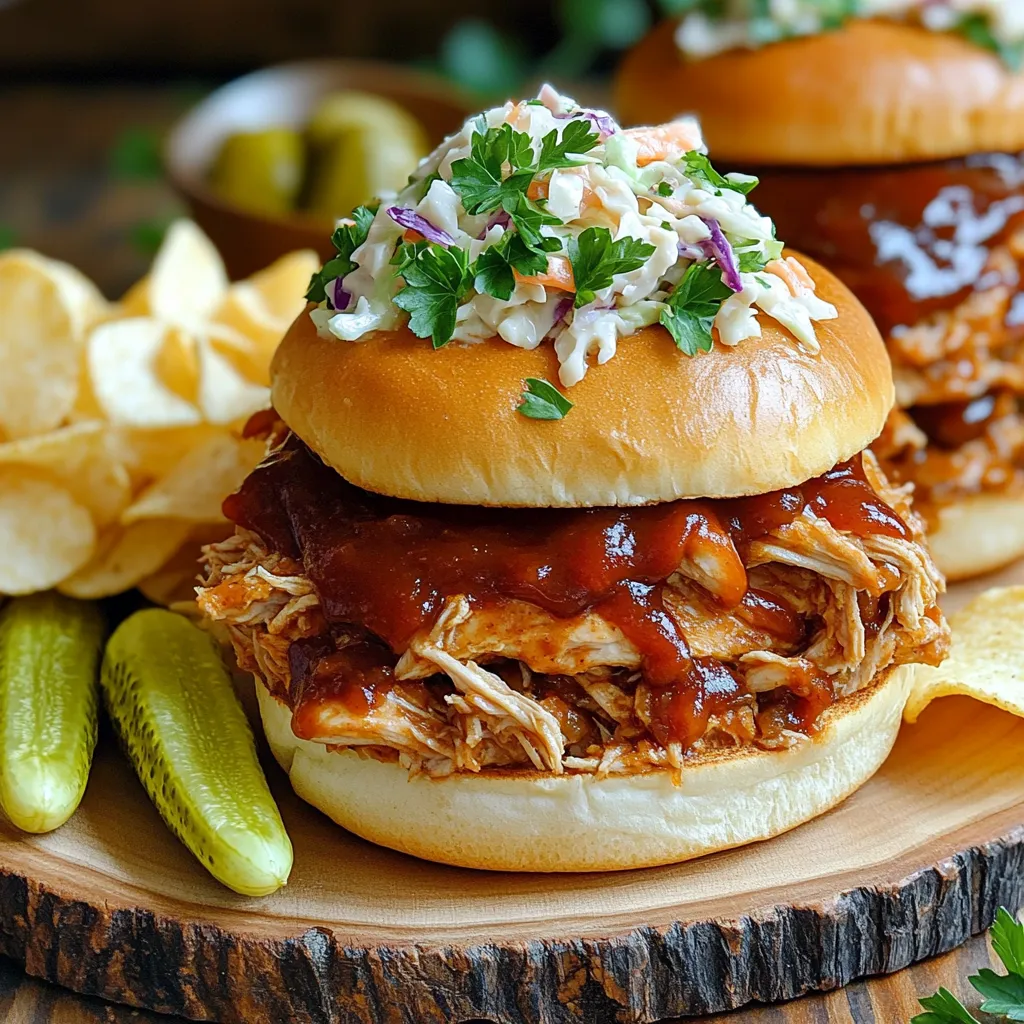Slow Cooker BBQ Pulled Chicken Sandwiches Delight
