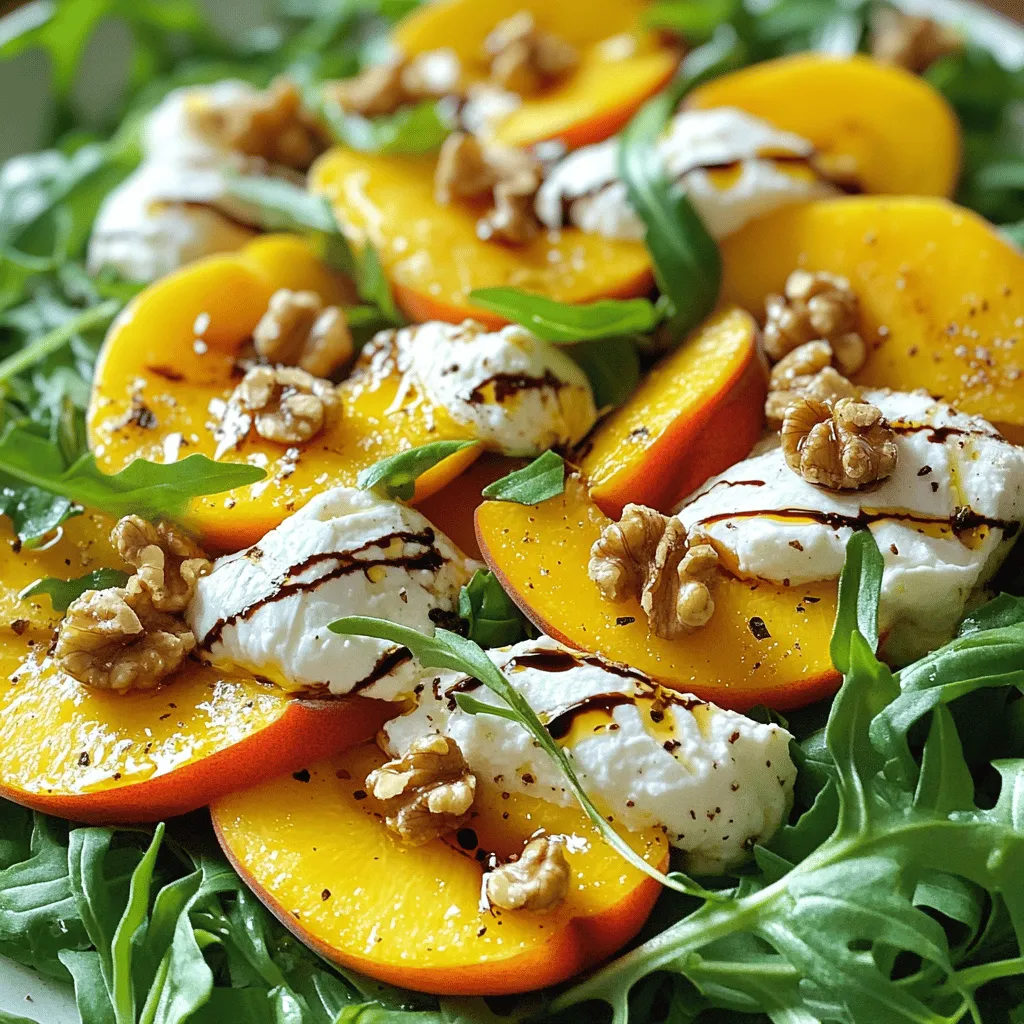 Peach Burrata Salad with Balsamic Drizzle Delight