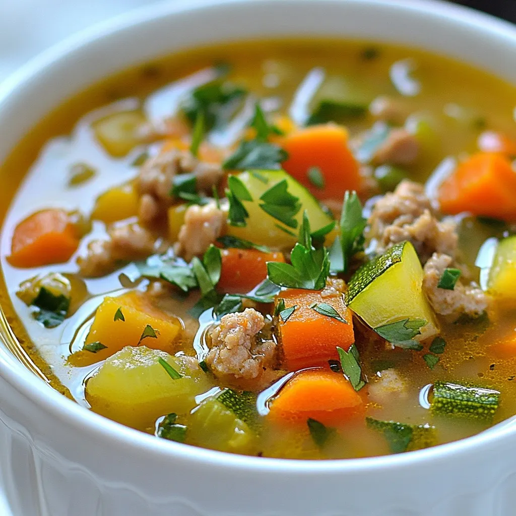 Ground Chicken Veggie Soup Healthy Comfort Dish