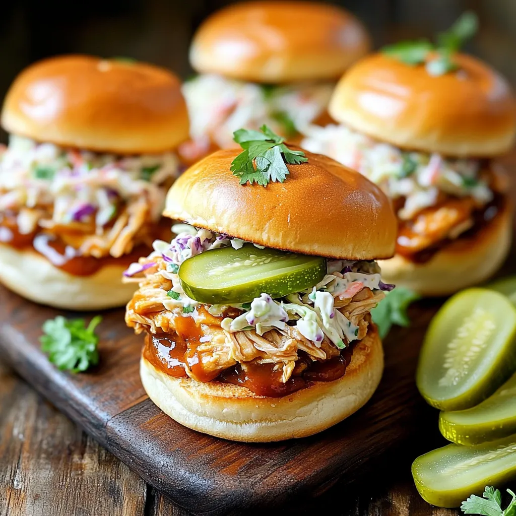BBQ Chicken Sliders with Pickles Flavorful Delight