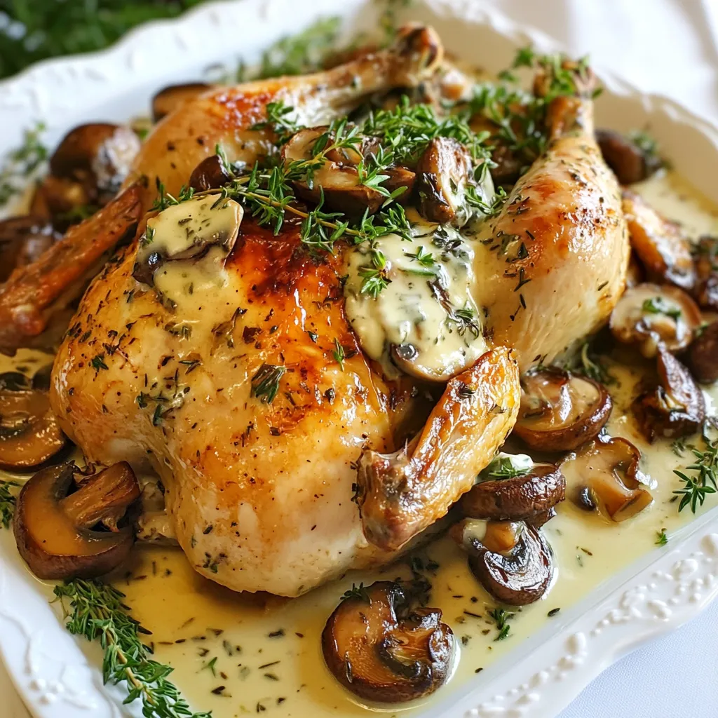 Herb Roasted Chicken with Creamy Mushrooms Delight