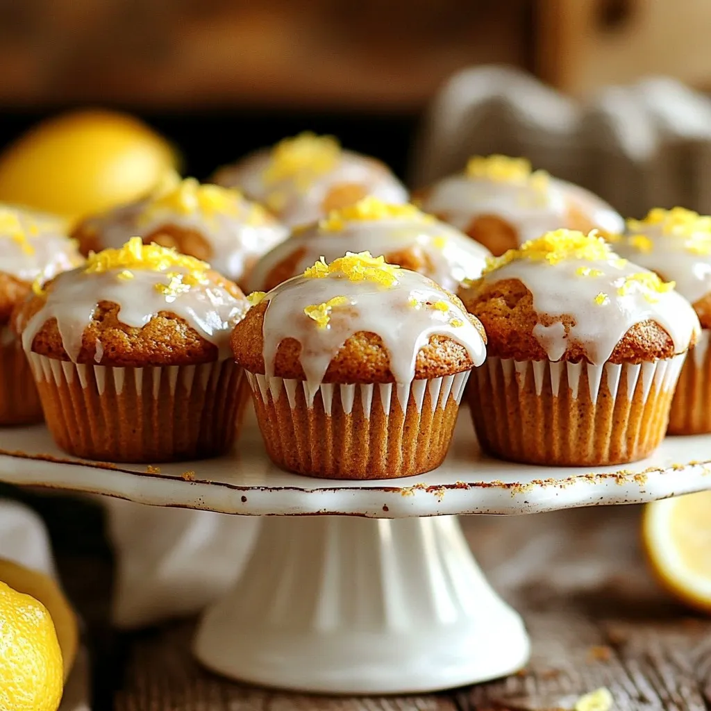 Soft Gingerbread Muffins with Lemon Glaze Delight