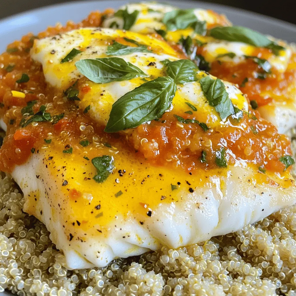 Mediterranean Cod with Tomato Basil Sauce Delight