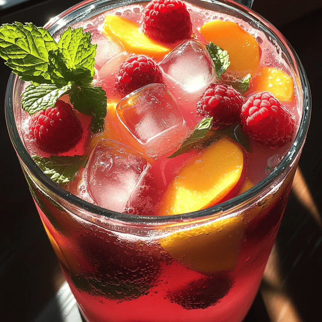 Raspberry Peach Lemonade Refreshing Summer Drink