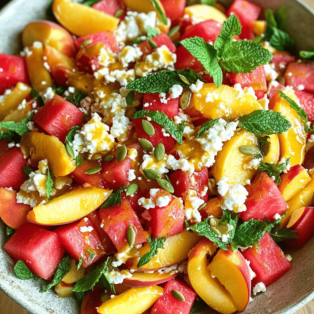 Peach Watermelon Salad Refreshing Summer Delight
