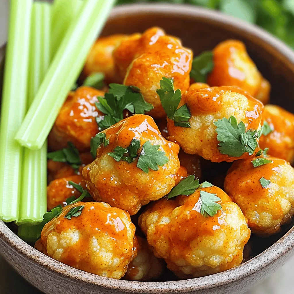Air Fryer Cauliflower Buffalo Bites Flavorful Snack