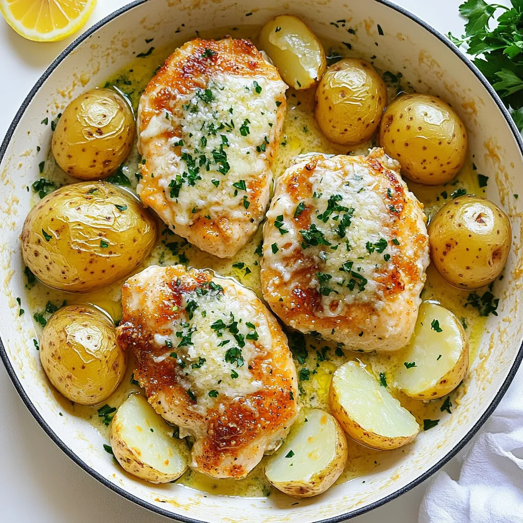 Garlic Parmesan Chicken and Potatoes Simple Recipe