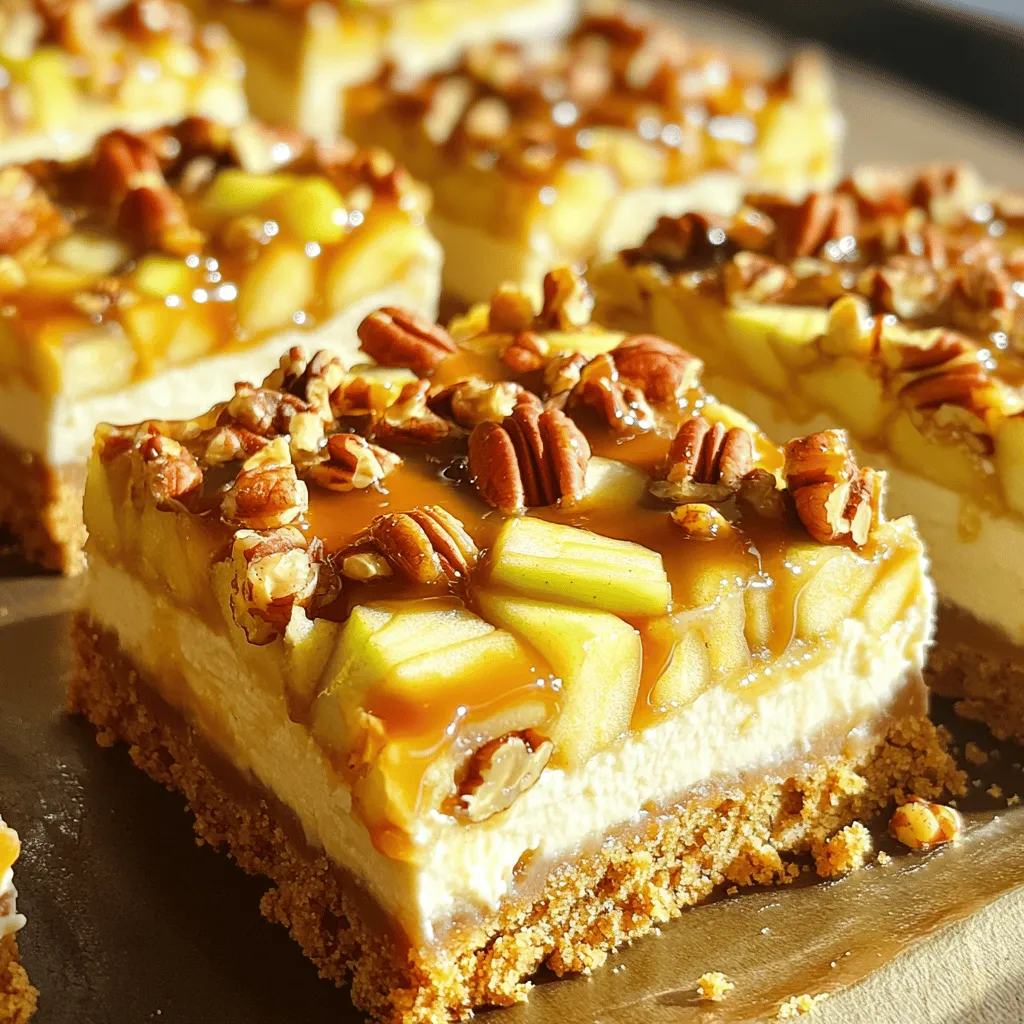 Caramel Apple Pecan Cheesecake Bars Delicious Dessert