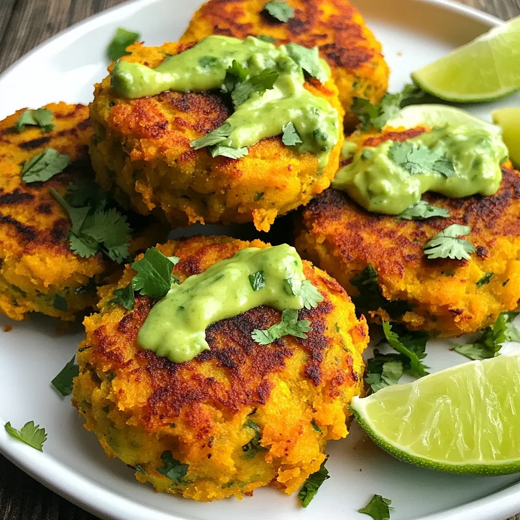 Savory Sweet Potato Red Lentil Patties with Sauce
