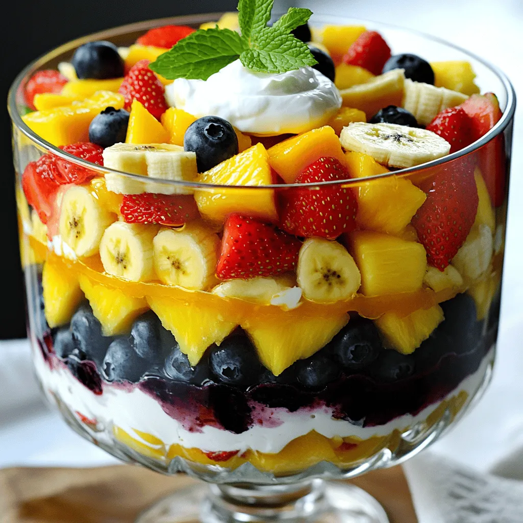 Layered Fruit Salad with Citrus Dressing Delight