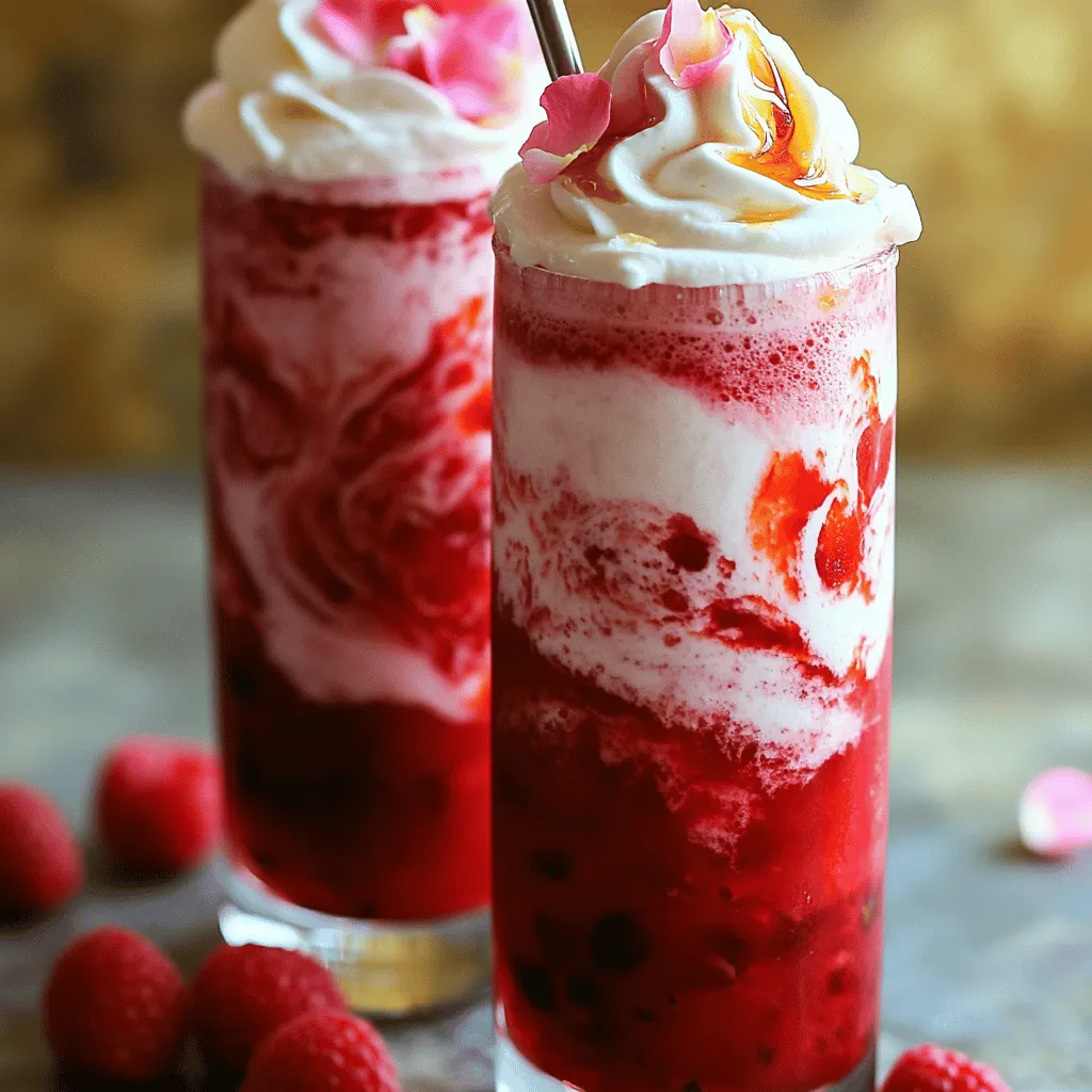 Raspberry Hibiscus Rose Frappe Refreshing Summer Treat
