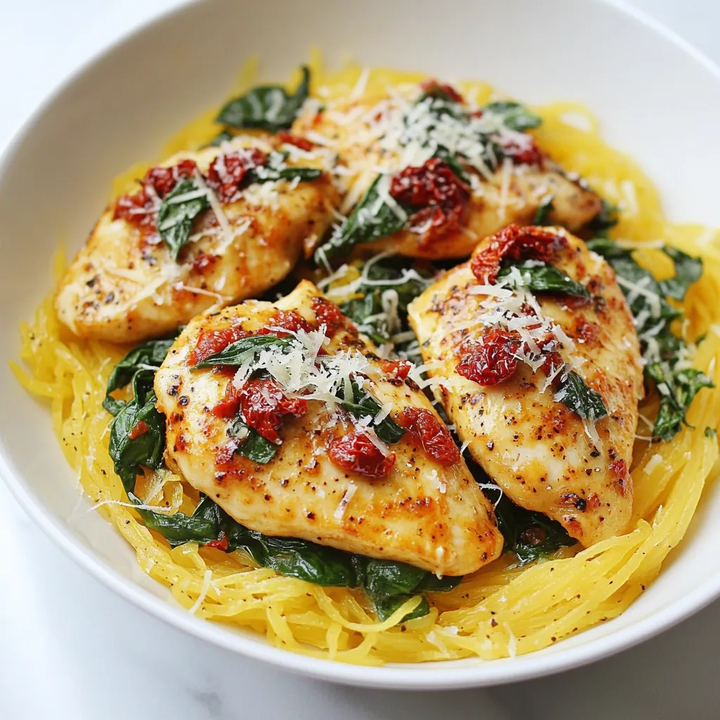 Tuscan Chicken with Spaghetti Squash Delightful Dish
