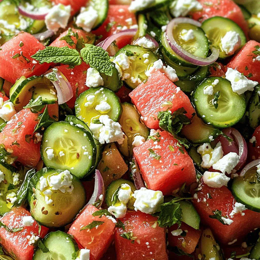 Refreshing Watermelon Cucumber Feta Salad Recipe