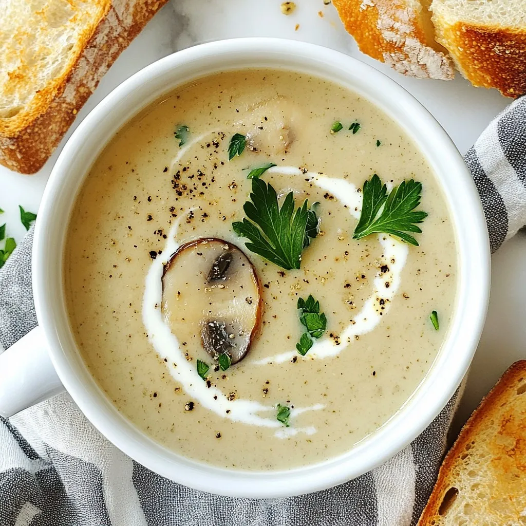 Silky Creamy Mushroom Soup Rich and Flavorful Bowl