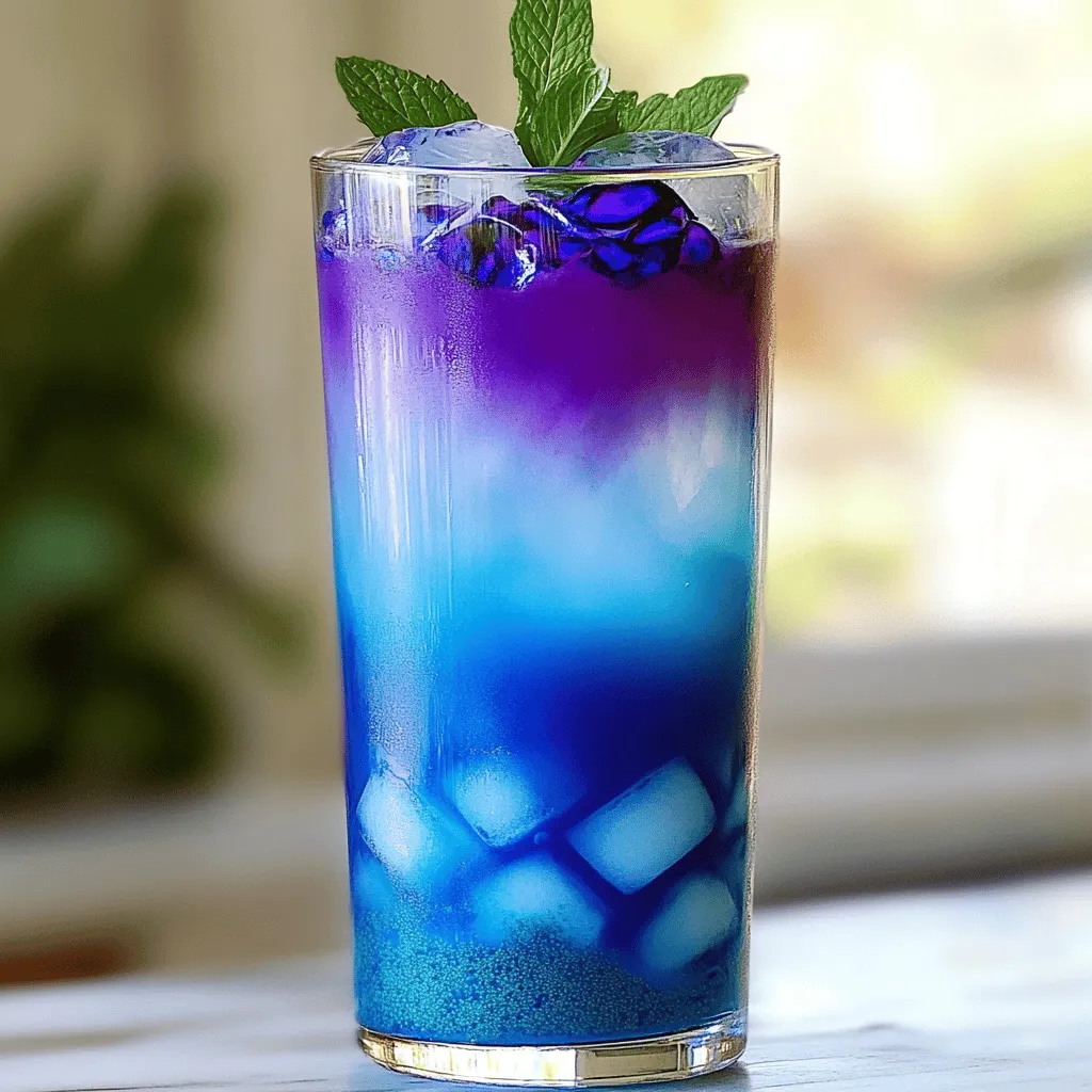 Blue Violet Gradient Drink Refreshing and Colorful Treat