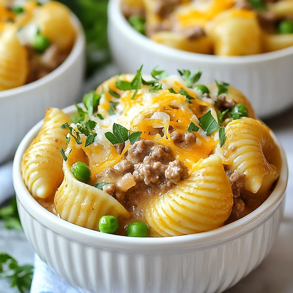 One-Pot Creamy Beef and Shells Satisfying Dinner Dish