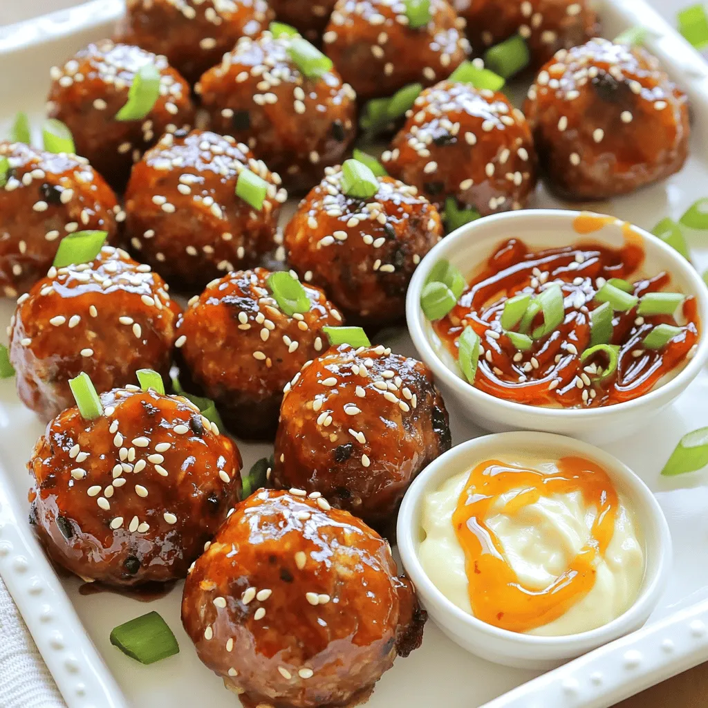 Korean BBQ Meatballs with Spicy Mayo Delight