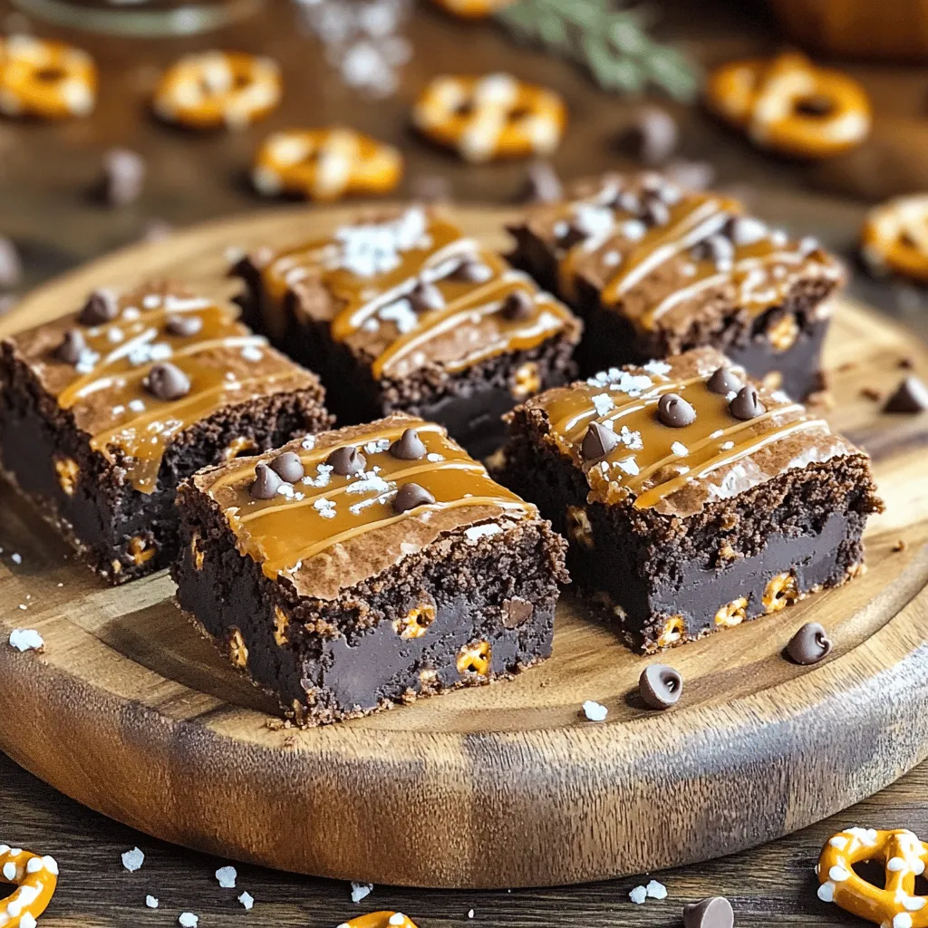 Salted Caramel Pretzel Brownie Bars Delightful Treat