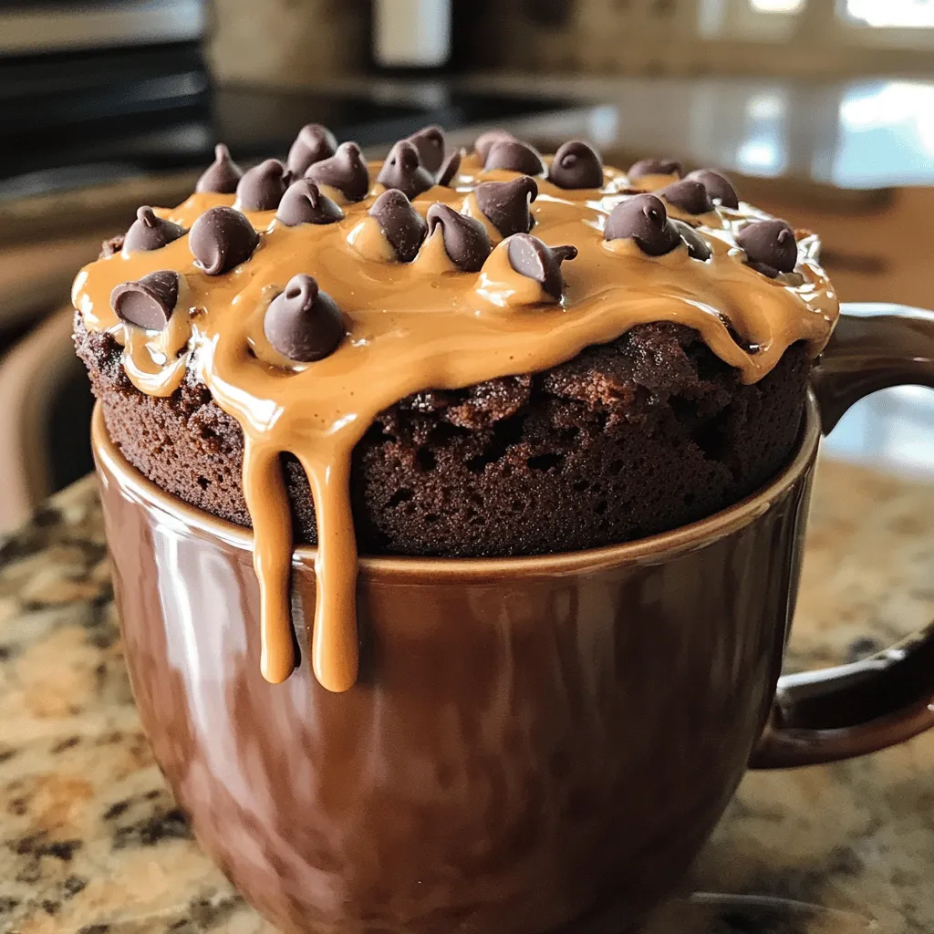 Chocolate Peanut Butter Mug Cake Quick and Easy Recipe