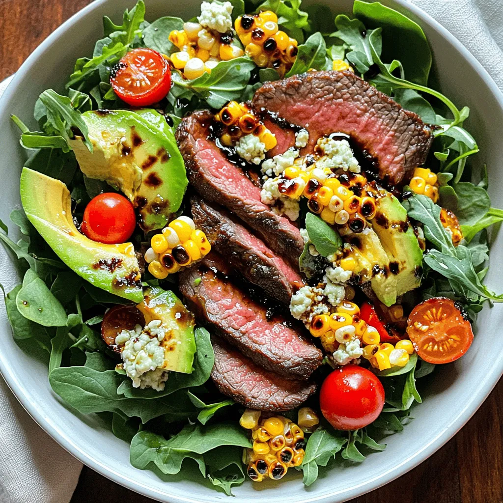 Balsamic Steak Gorgonzola Salad with Grilled Corn Bliss