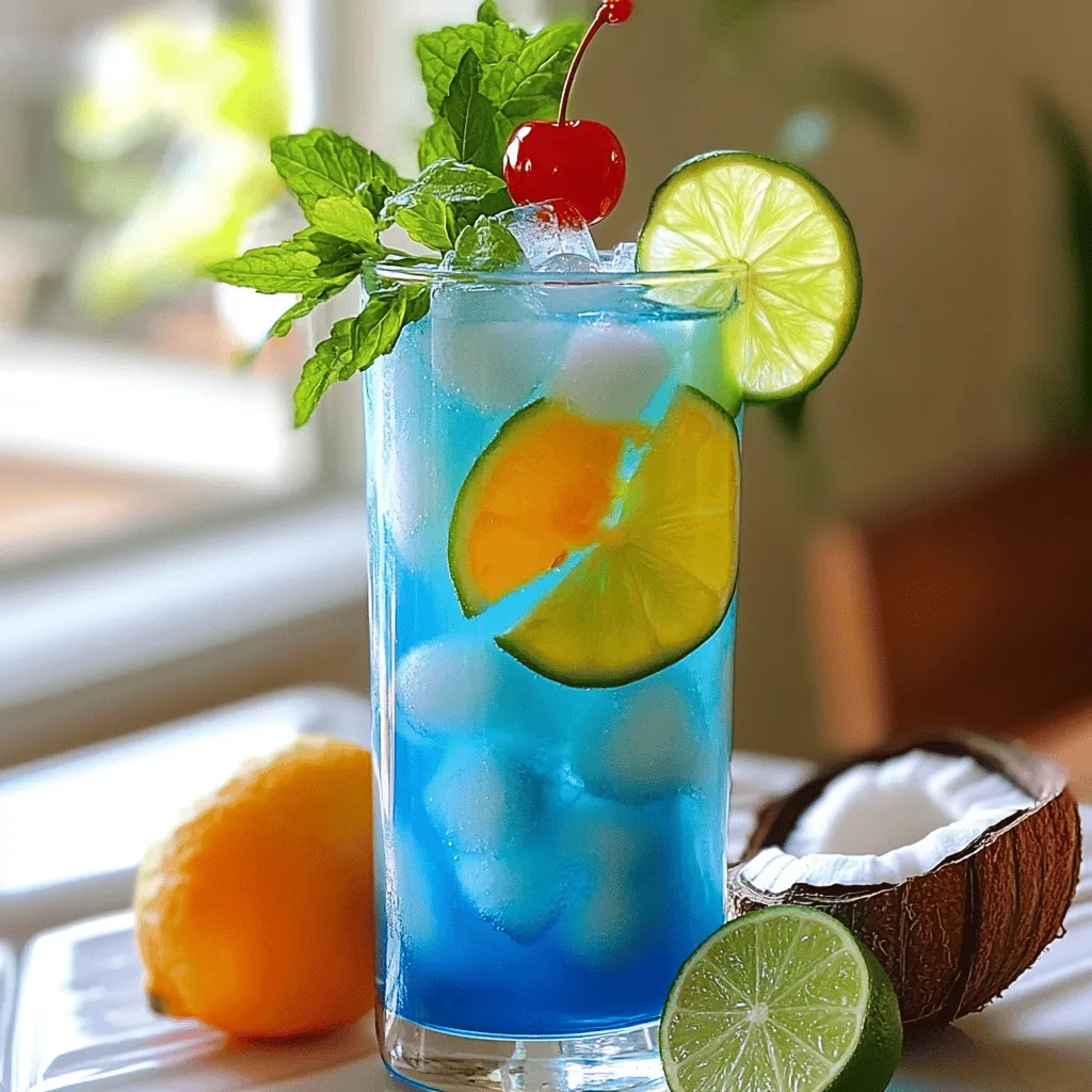 Blue Lagoon Mocktail Refreshing Summer Drink Recipe