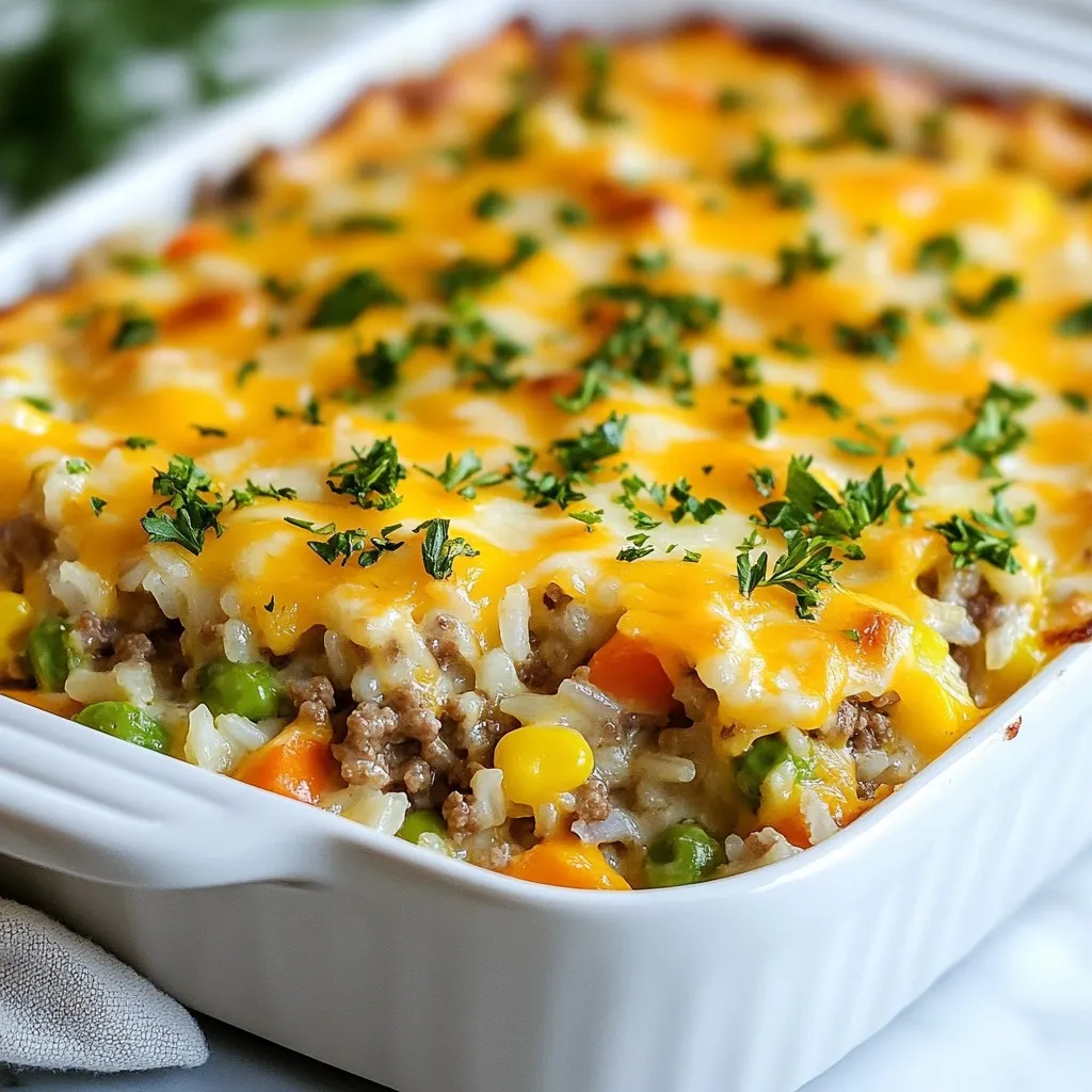 Cheesy Hamburger Rice Casserole Easy Comfort Dish