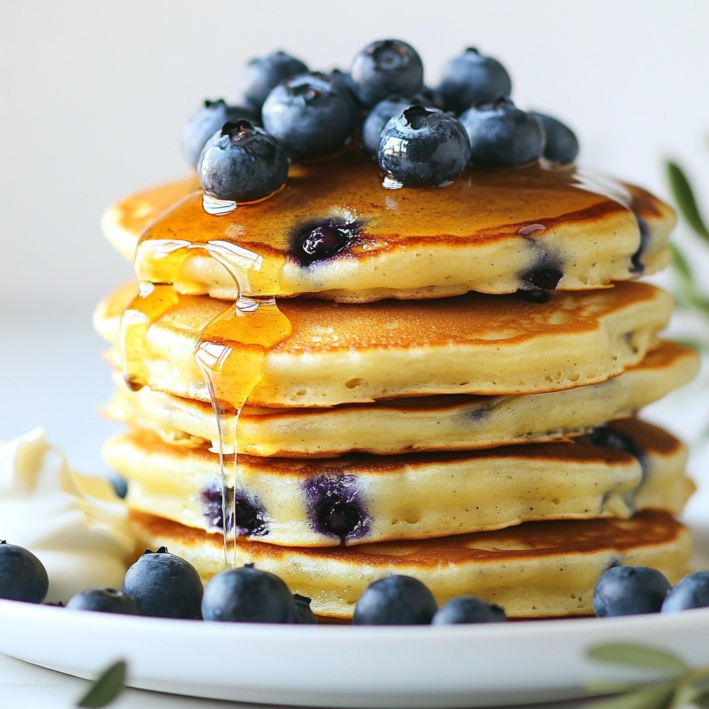 Fluffy High-Protein Blueberry Greek Yogurt Pancakes