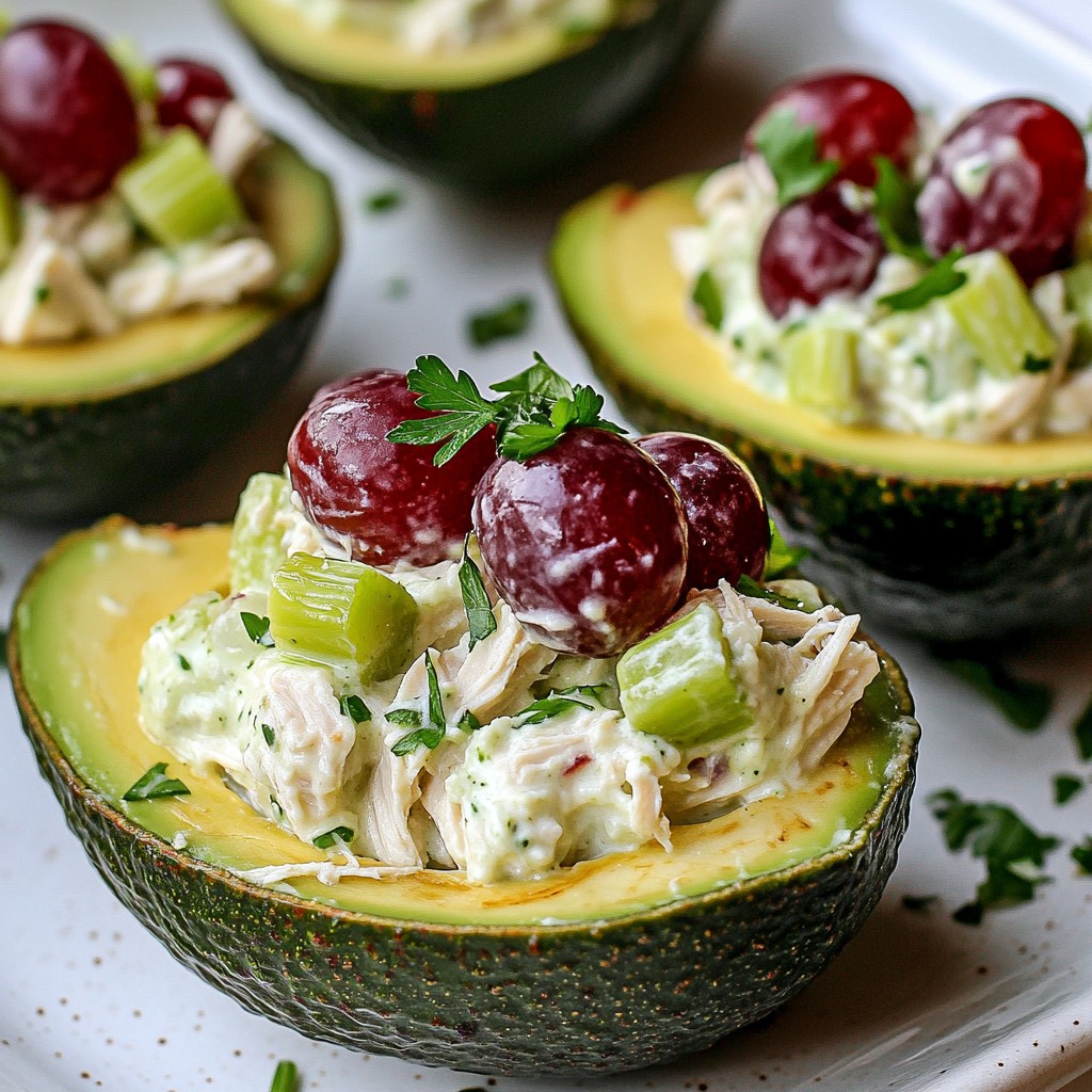 Savory Chicken Salad Stuffed Avocados Delight