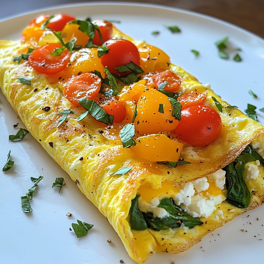 Hearty High-Protein Vegetable and Cheese Omelet Recipe