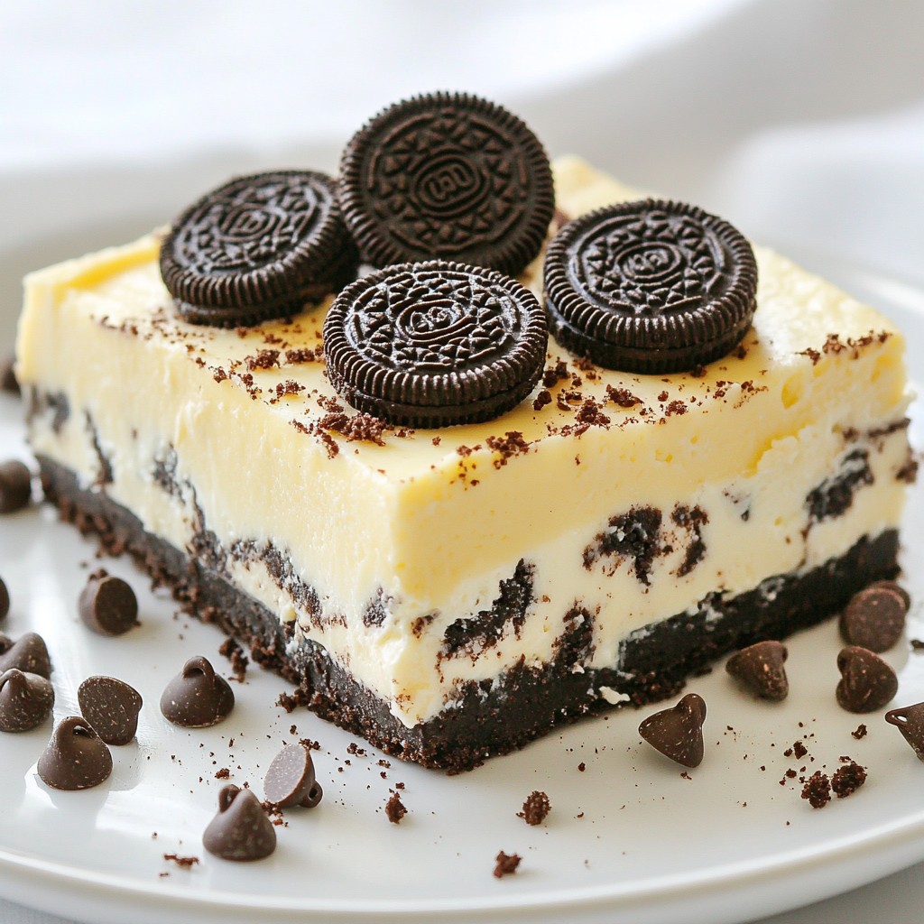 No Bake Oreo Cheesecake Bars Simple and Tasty Treat
