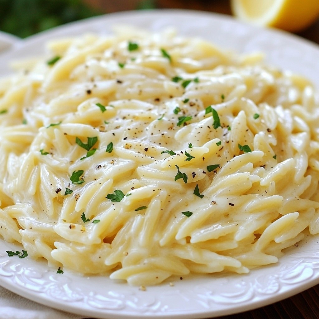 Creamy Garlic Parmesan Orzo Rich and Flavorful Recipe