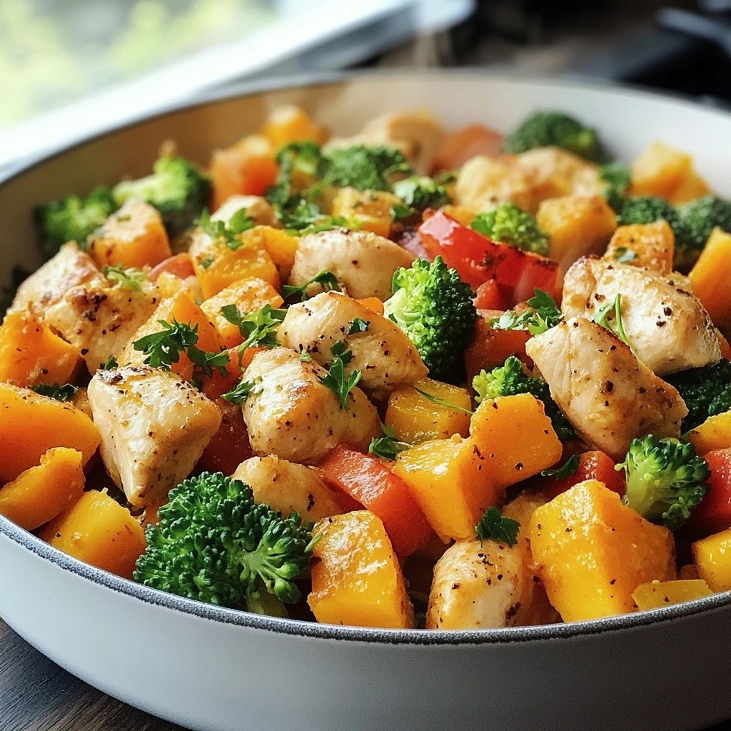 Hearty high-protein Chicken and Sweet Potato Skillet Dish