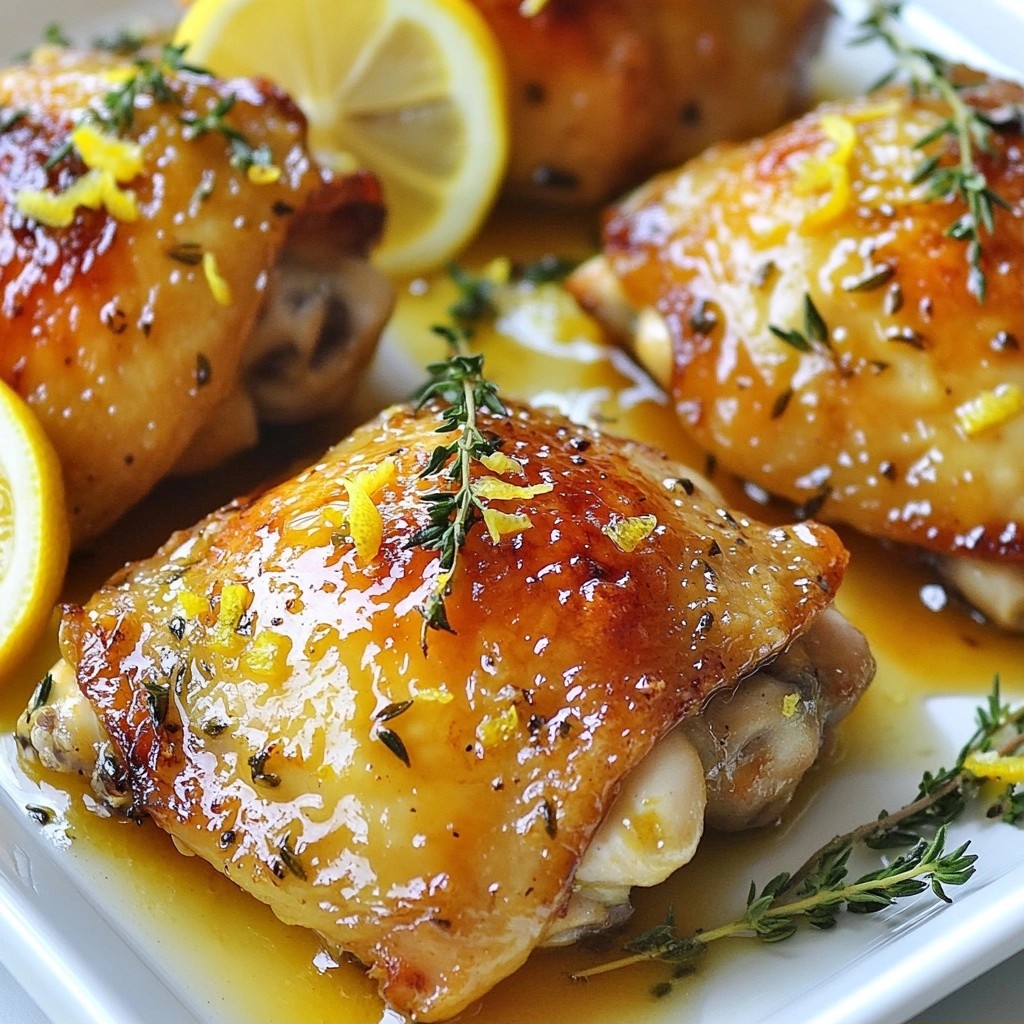 Savory high-protein Lemon Thyme Baked Chicken Thighs
