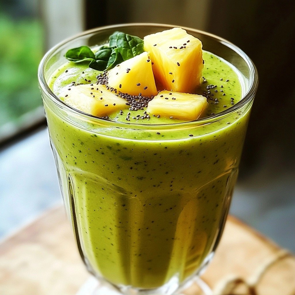 Refreshing High-Protein Pineapple Spinach Smoothie Delight