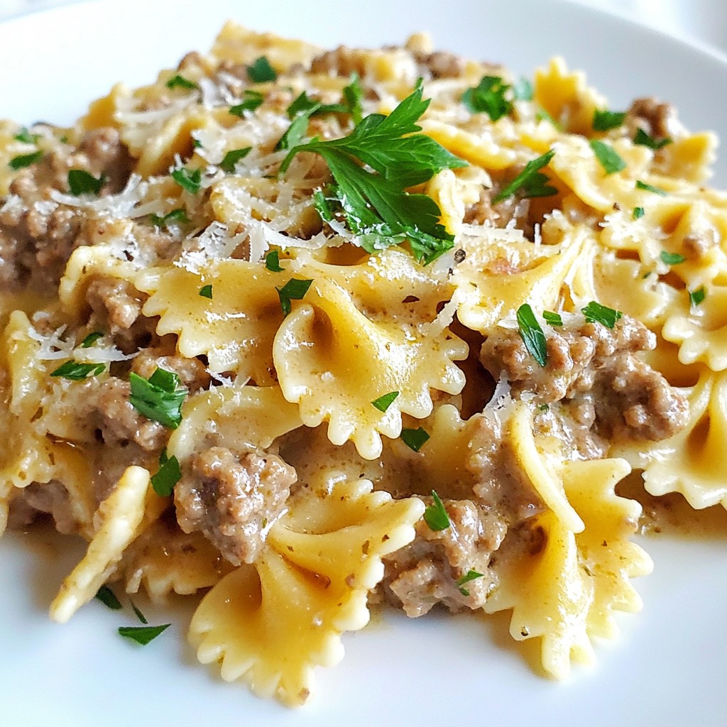 Garlic Butter Beef Bowtie Pasta Flavorful Dinner Idea