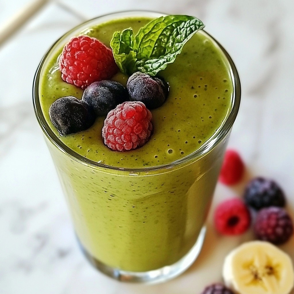 Refreshing High-Protein Berry Green Smoothie Easy Recipe