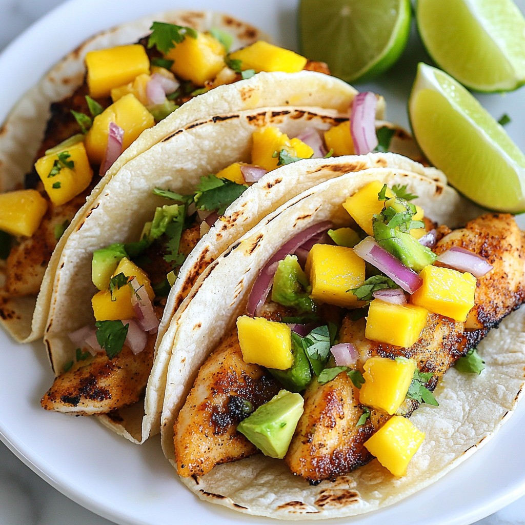 Mango Avocado Blackened Fish Tacos Flavorful Delight