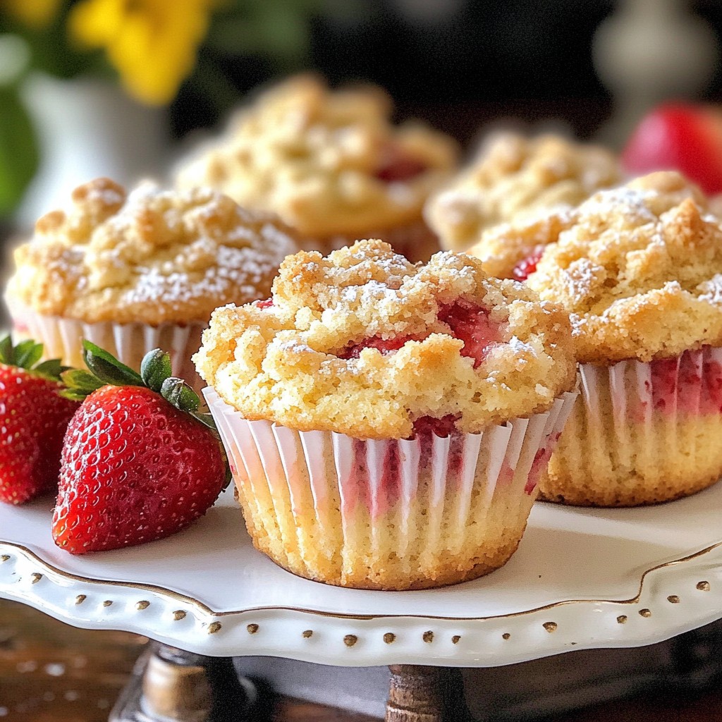 Bakery-Style Strawberry Crumb Muffins Irresistible Treat