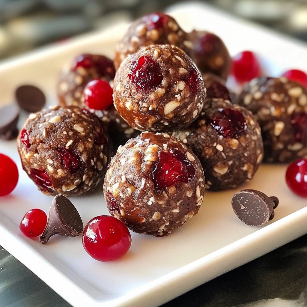 Chewy High-Protein Chocolate Cherry Energy Bites Recipe