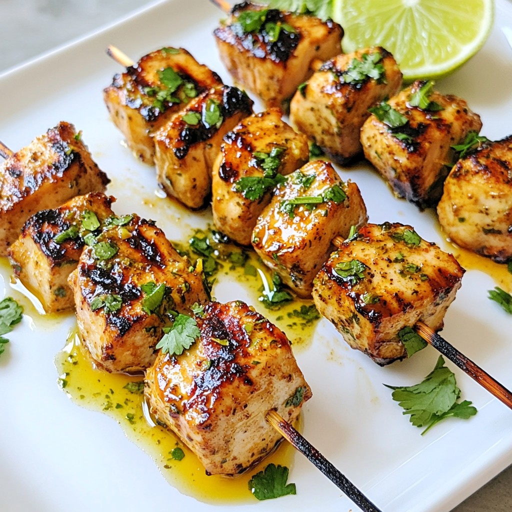 Grilled High-Protein Spicy Lime Chicken Skewers Recipe