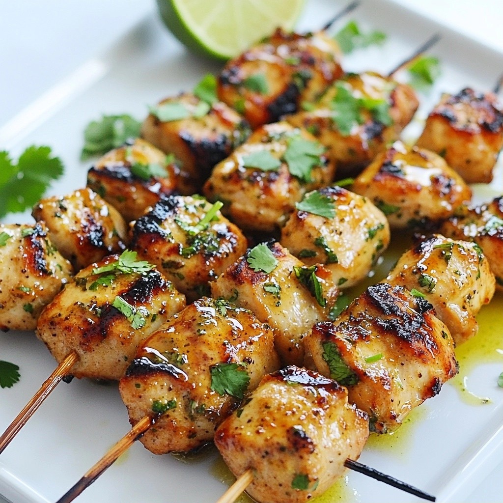Juicy High-Protein Garlic Lime Chicken Skewers Recipe