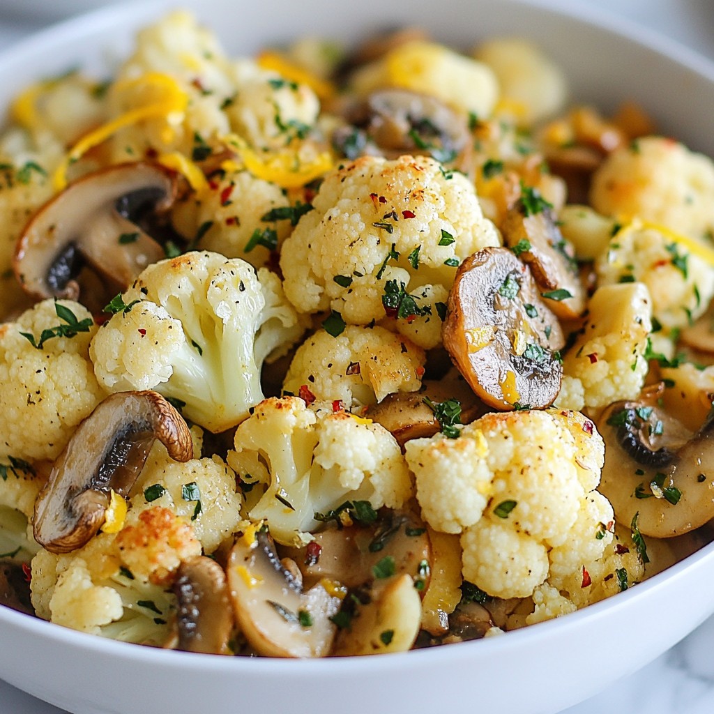 Garlic Cauliflower Mushroom Skillet Simple and Tasty