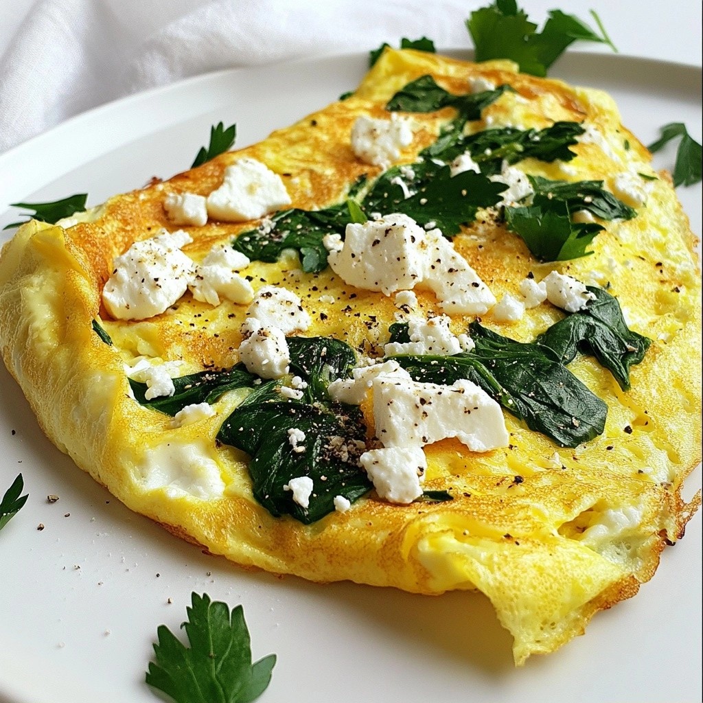 Cheesy High-Protein Spinach and Feta Omelette Delight