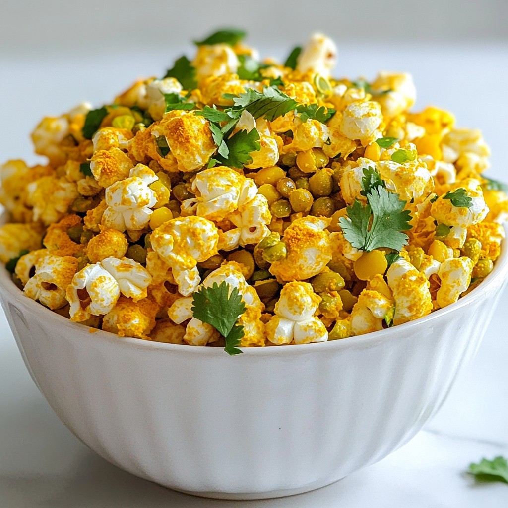 Savory High-Protein Curried Lentil Popcorn Treat