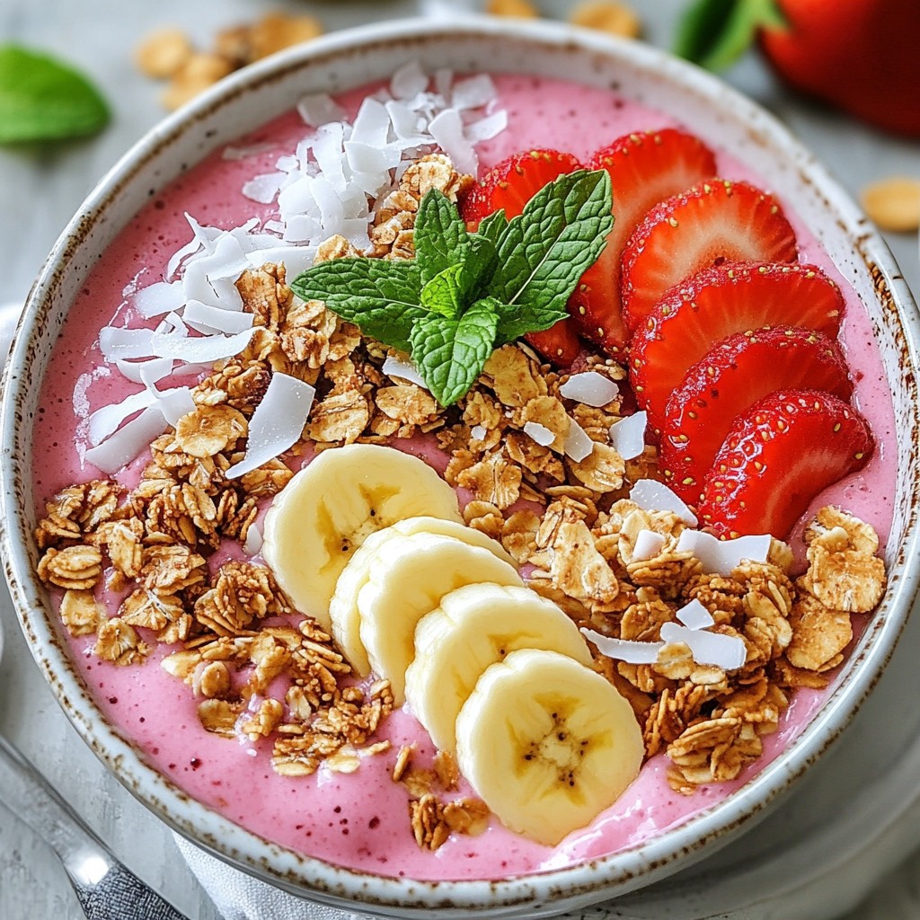 Refreshing High-Protein Strawberry Banana Smoothie Bowl