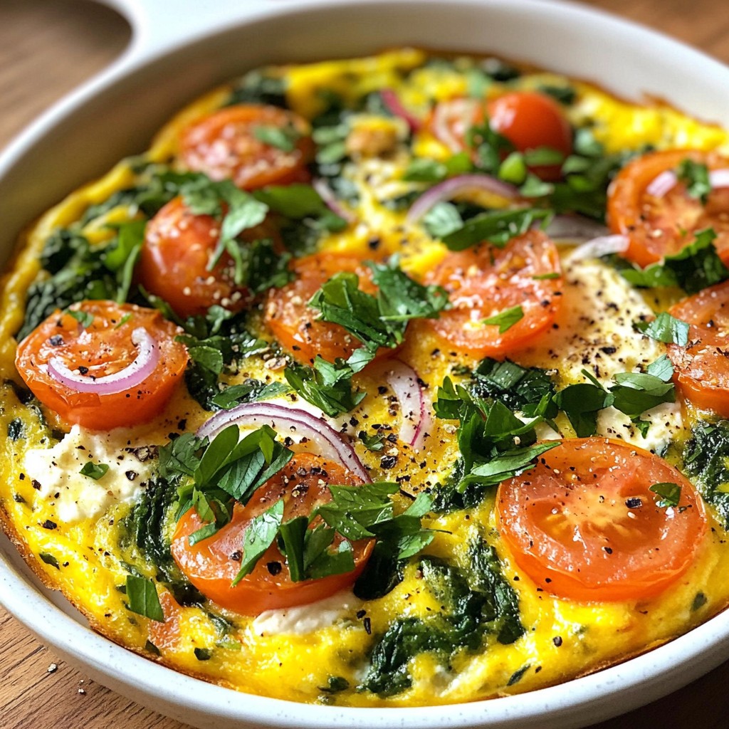 Fluffy High-Protein Spinach and Ricotta Frittata Recipe