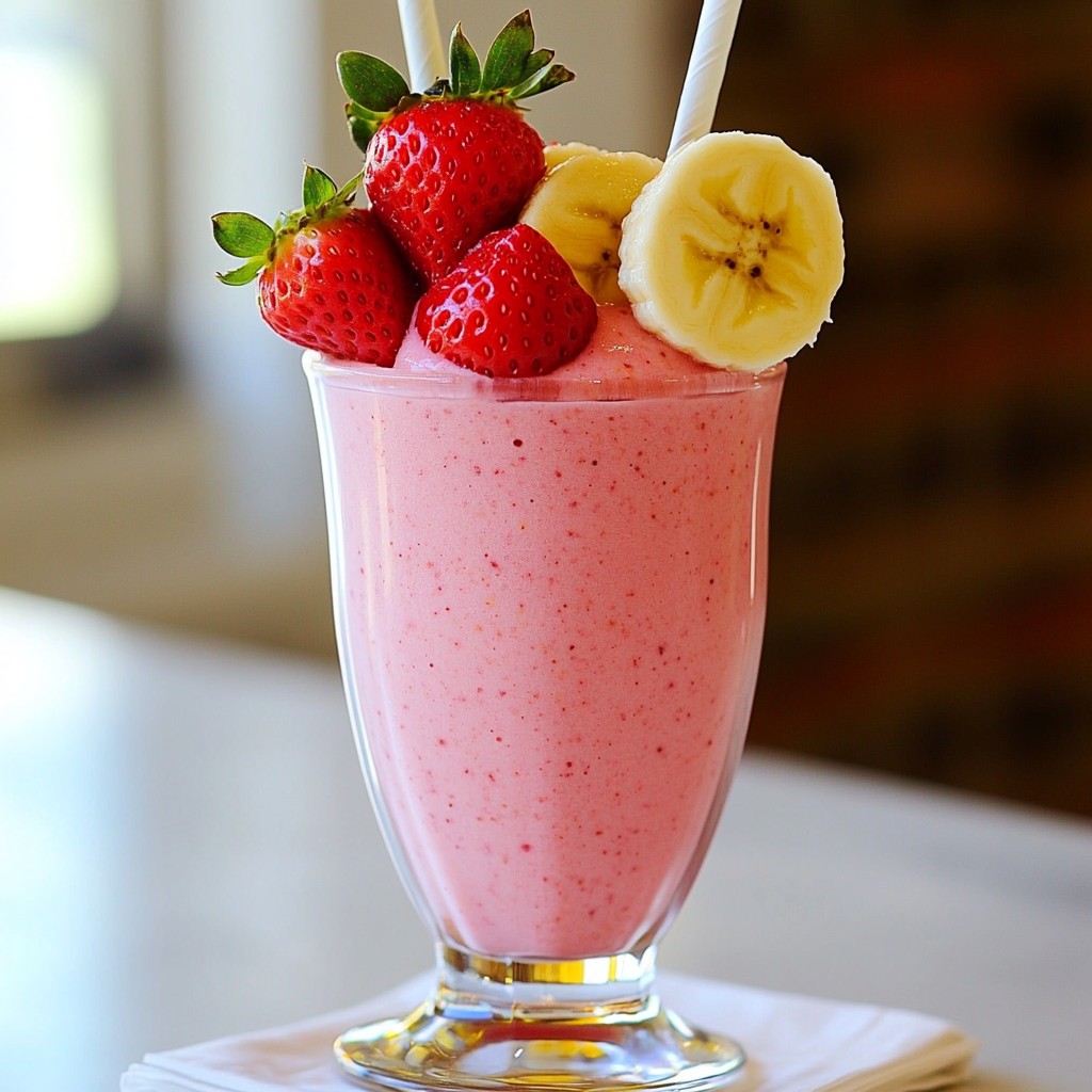 Strawberry Banana Smoothie Refreshing and Nutritious Drink