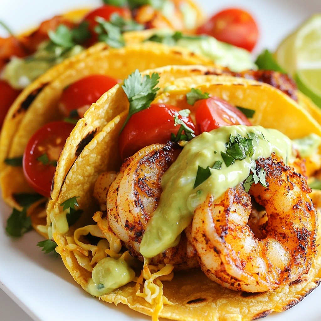 Cajun Shrimp Tacos with Avocado Crema Delight