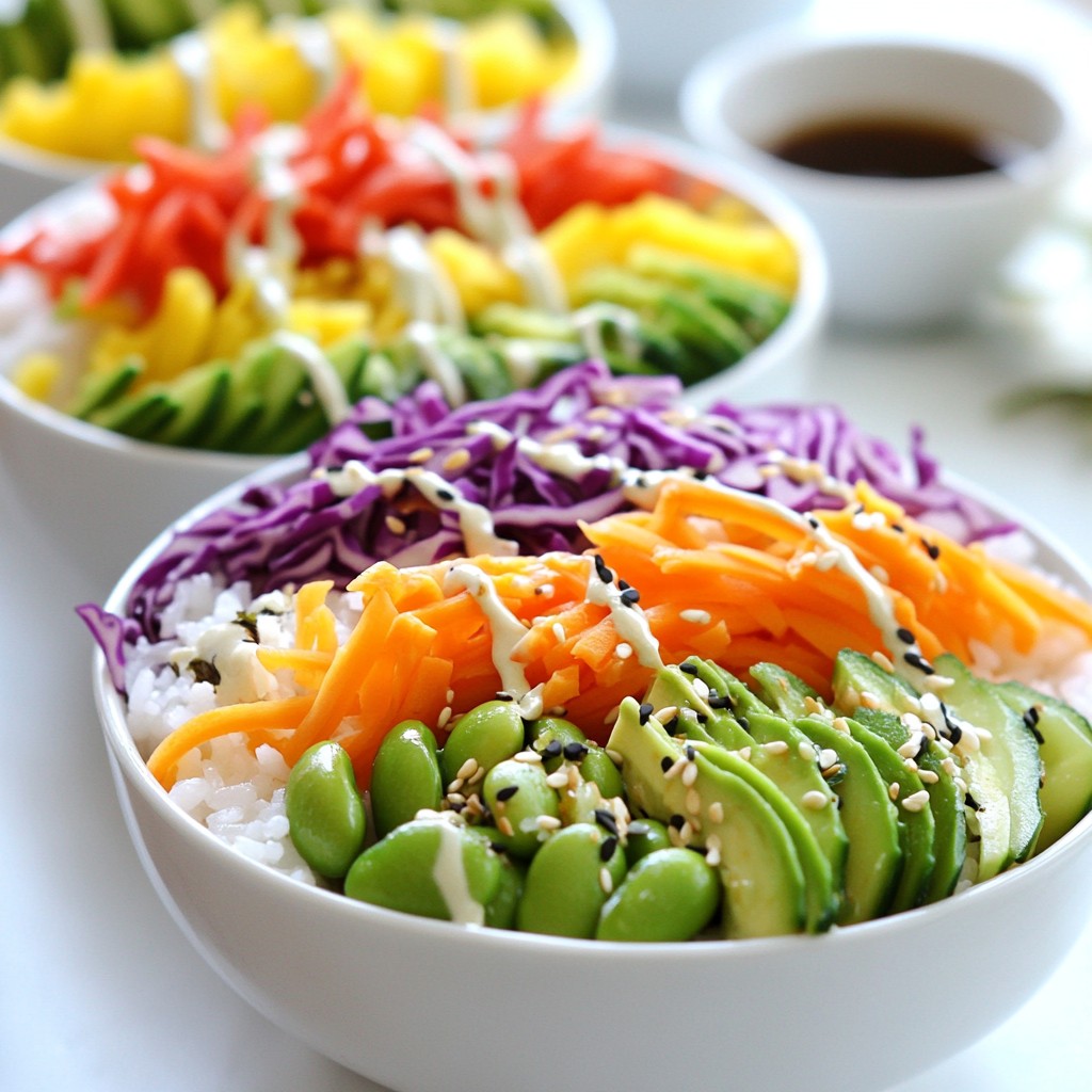 Rainbow Veggie Sushi Bowls Colorful and Healthy Dish